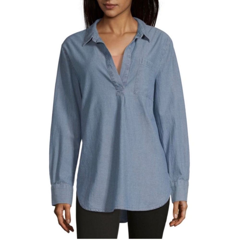 NWT Liz Claiborne Long Sleeve Popover Tunic Top